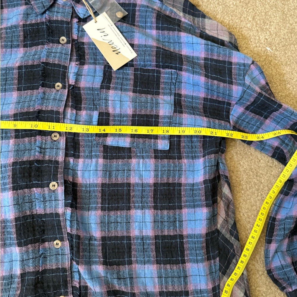 New In Plaid Button-Down CONTRAST PLAID CASUAL SHIRT DRESS - Picture 8 of 10